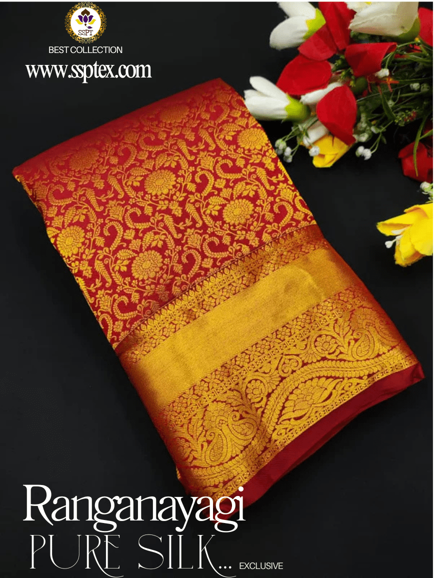 Abinayam Pure Pattu Silk E46 - Sri Sakthi Pugazh Tex E46 - Pure Silk