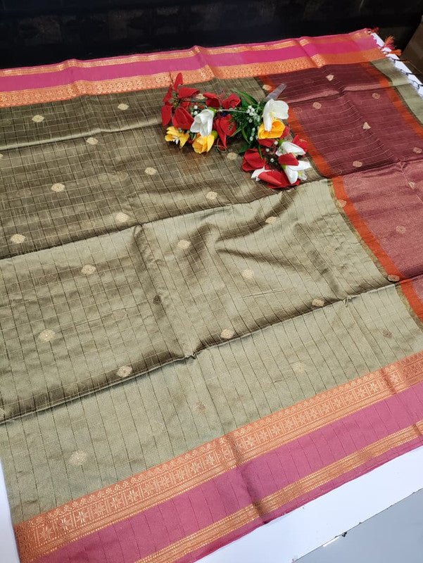 Banarasi Fancy Checked Saree FV16