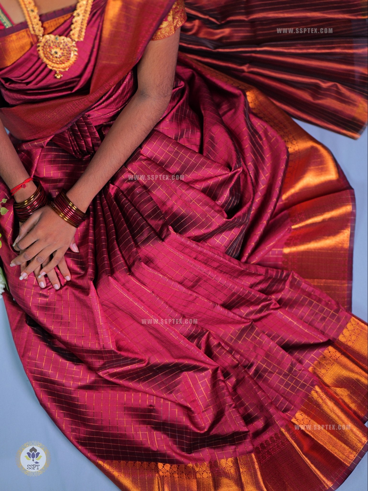 Banarasi Raw Checks | Zari Work | FV66 - Sri Sakthi Pugazh Tex - Banarasi Saree