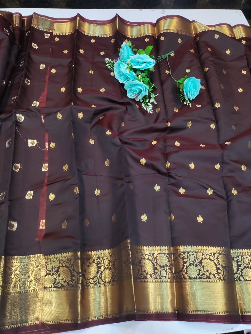 Banarasi Rust Brown Saree FV04 - Sri Sakthi Pugazh Tex - Fancy