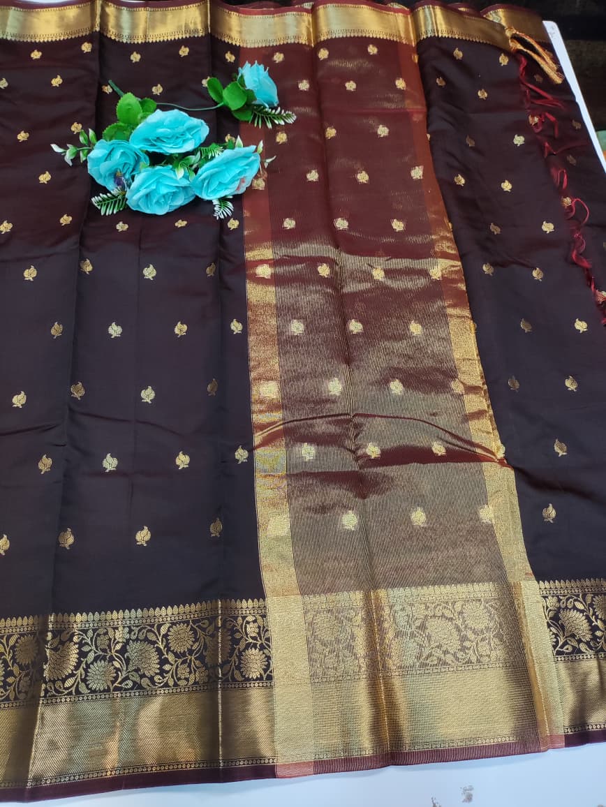 Banarasi Rust Brown Saree FV04 - Sri Sakthi Pugazh Tex - Fancy