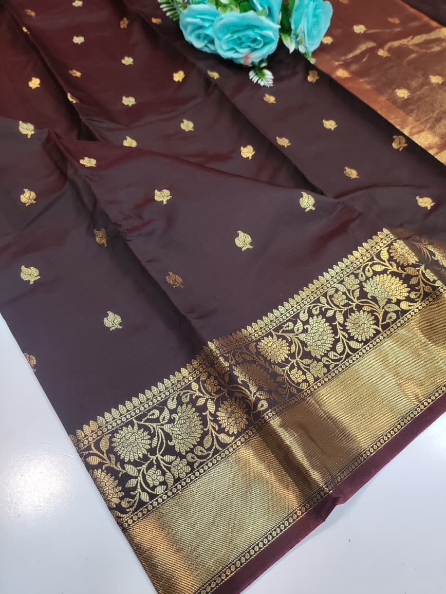 Banarasi Rust Brown Saree FV04 - Sri Sakthi Pugazh Tex - Fancy
