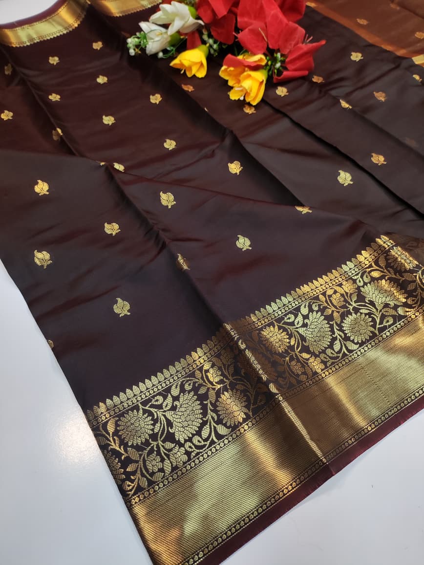 Banarasi Rust Brown Saree FV04A - Sri Sakthi Pugazh Tex - Fancy