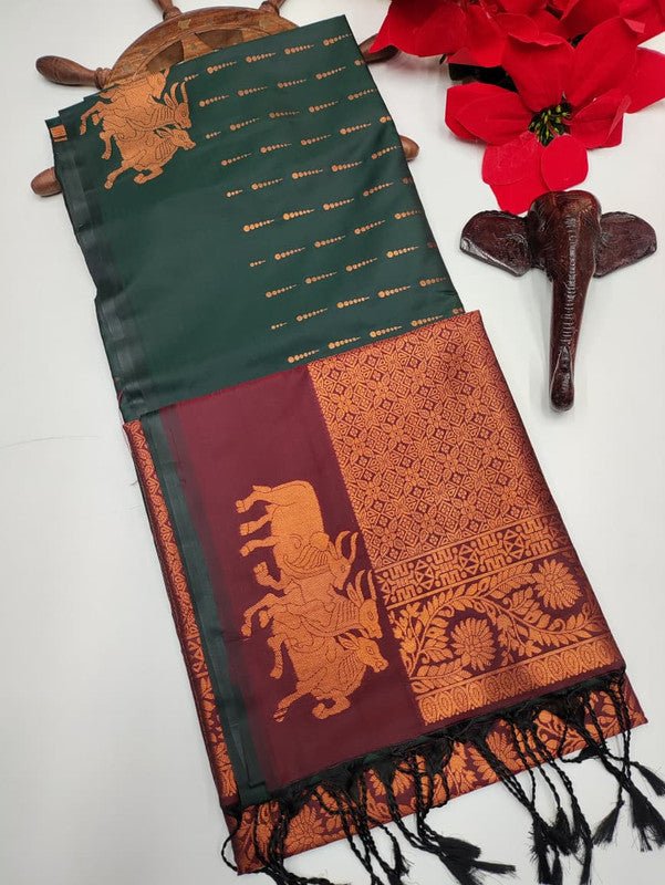 Black Fantacy Soft Silk Saree_B09