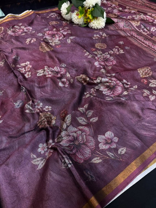 Black Pearl Fancy Printed Saree for women with premium fancy fabric