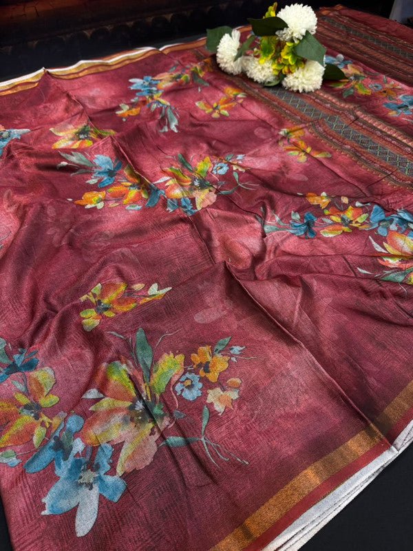 Black Pearl Fancy Printed Saree for women with premium fancy fabric