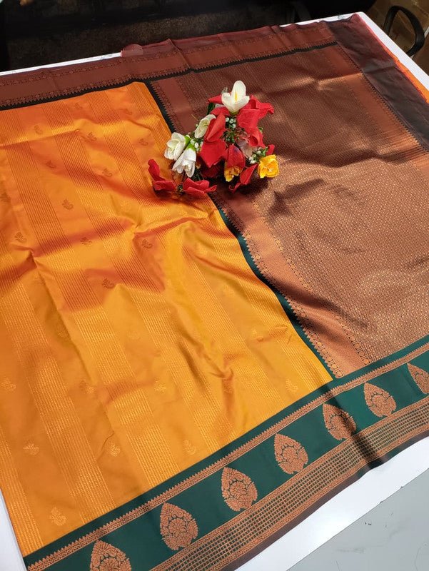 Chitra Soft Silk saree for women featuring elegant soft silk fabric with graceful traditional design suitable for weddings receptions and festive occasions, Full View
