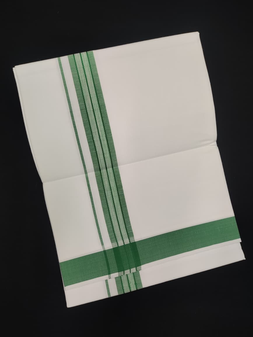Cotton White Dhoti | Fancy Border | 2 Mtrs
