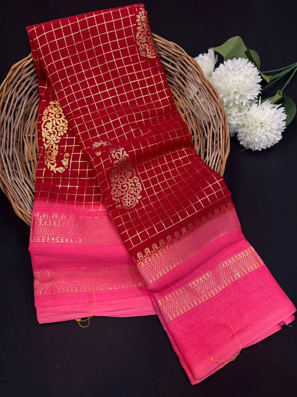 Deepika Foil Print Crepe Saree for Party Wear Women