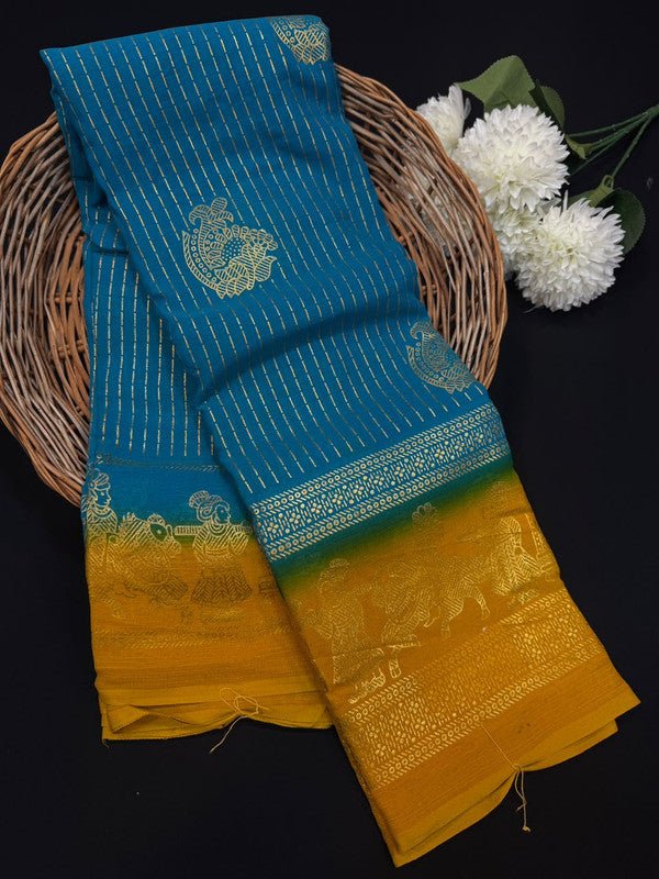 Deepika Foil Print Crepe Saree for Party Wear Women