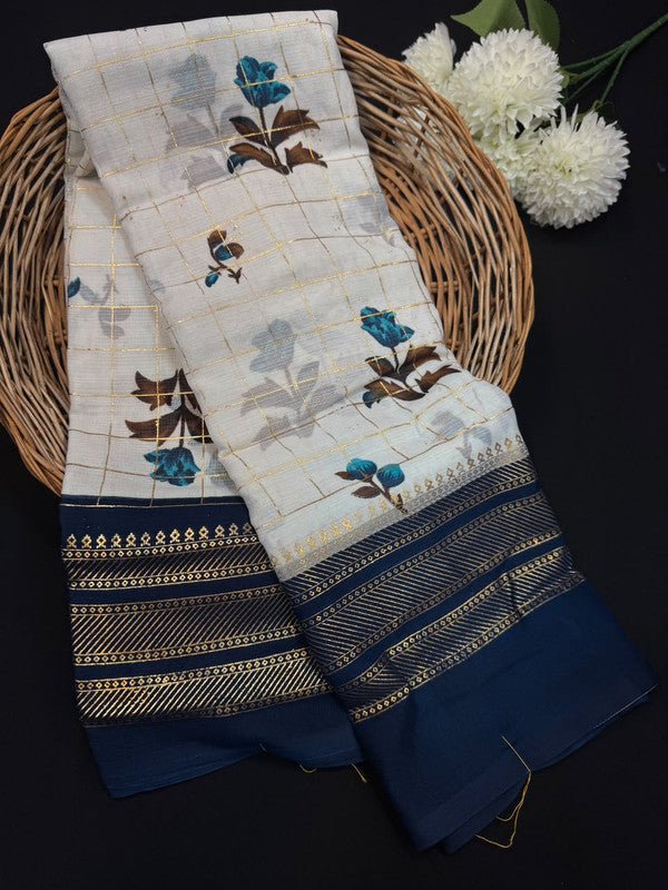 Deepika Foil Print Crepe Saree for Party Wear Women