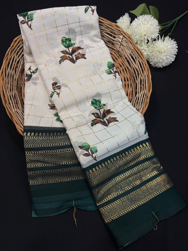 Deepika Foil Print Crepe Saree for Party Wear Women