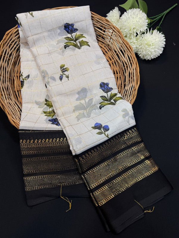 Deepika Foil Print Crepe Saree for Party Wear Women