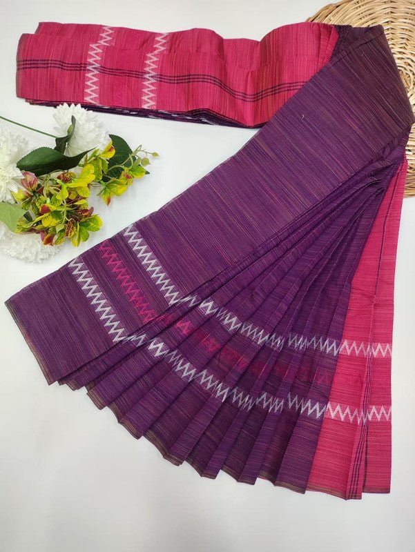 Dyed Cotton Saree with |Zari Border & Plain Blouse| DC09 - Sri Sakthi Pugazh Tex DC09 - Cotton Saree