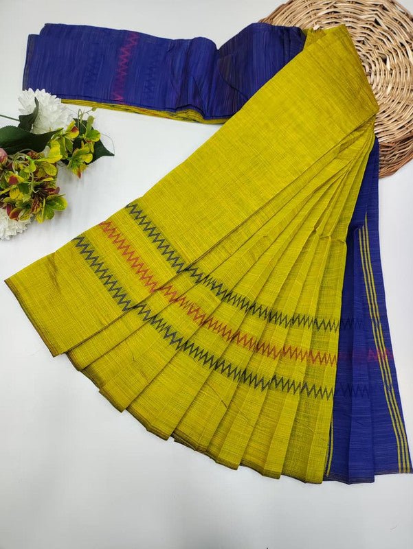 Dyed Cotton Saree with |Zari Border & Plain Blouse| DC11 - Sri Sakthi Pugazh Tex DC11 - Cotton Saree