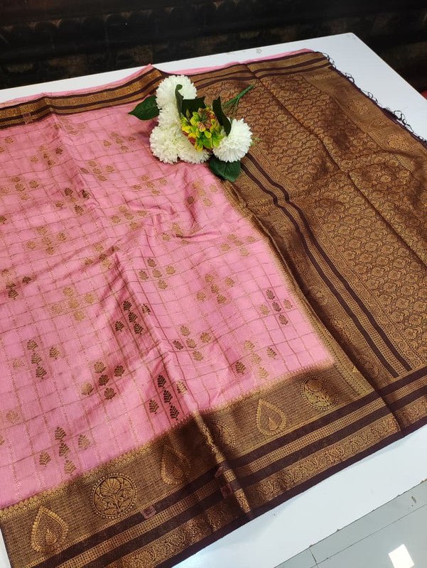 Hemanica Linen Blended Saree with elegant zari work for weddings