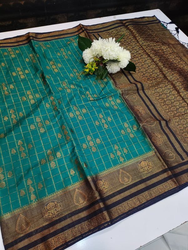 Hemanica Linen Blended Saree with elegant zari work for weddings