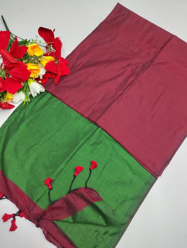 Jaipur Plain Cotton Saree JE50