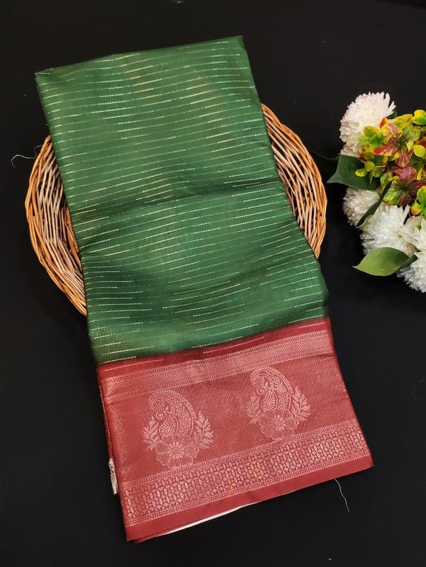 Lotus Fancy Saree in fancy fabric with zari and print design