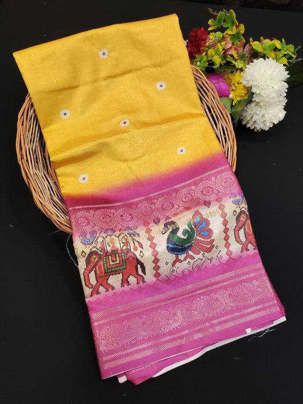 Lotus Fancy Saree in fancy fabric with zari and print design