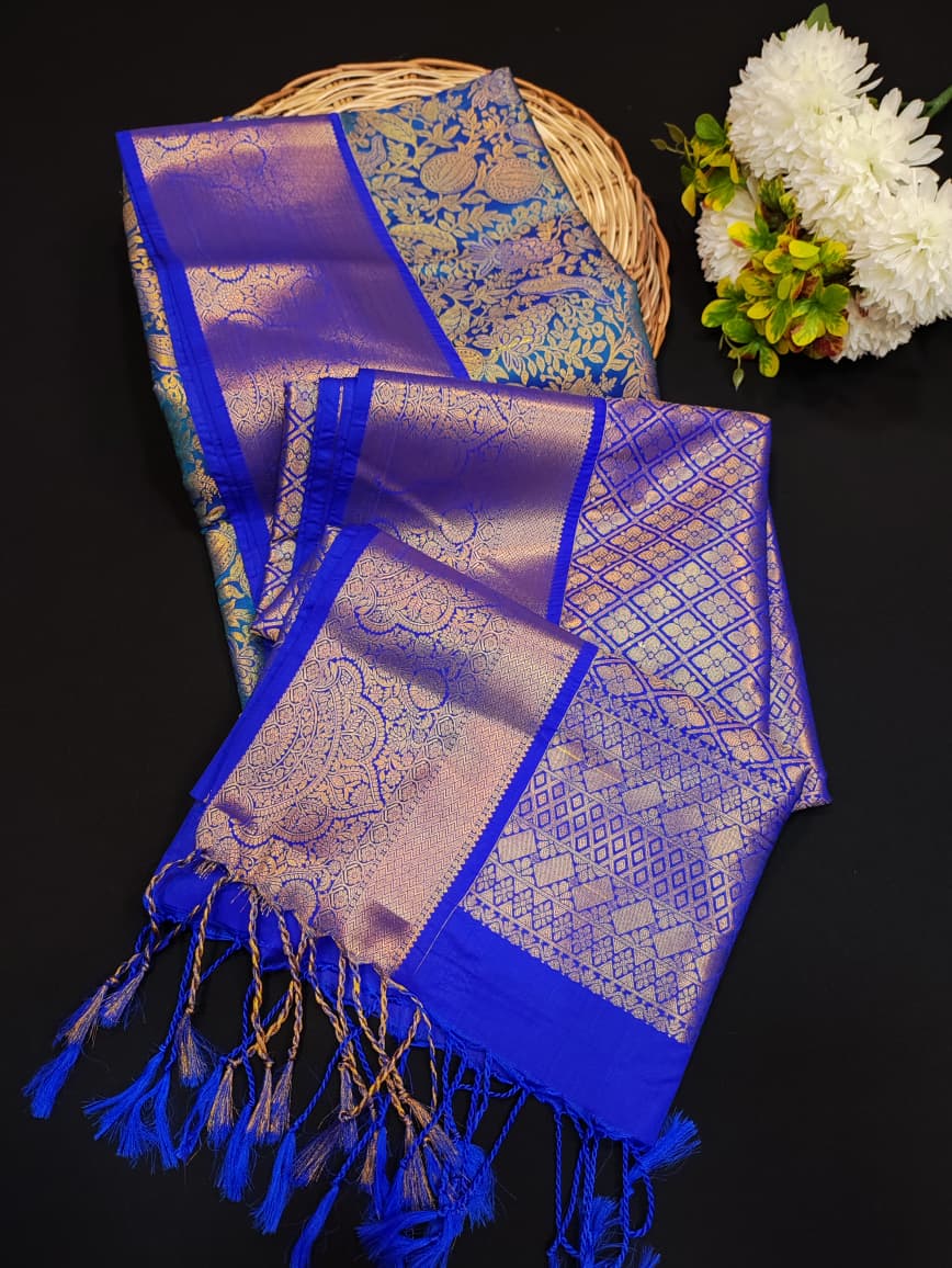 Premium Rapier Type Soft Fabric Mahalakshmi Saree for festival and party wear
