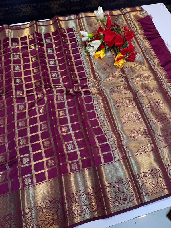 Malkova Soft Silk Saree with zari work for wedding wear