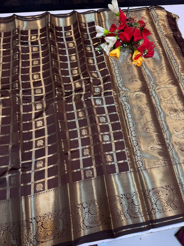 Malkova Soft Silk Saree with zari work for wedding wear