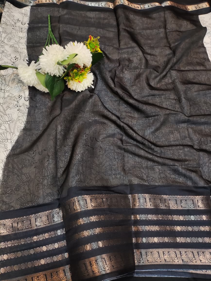 Malmal Cotton (Kalamkari Design) MKC07 - Sri Sakthi Pugazh Tex - Cotton saree