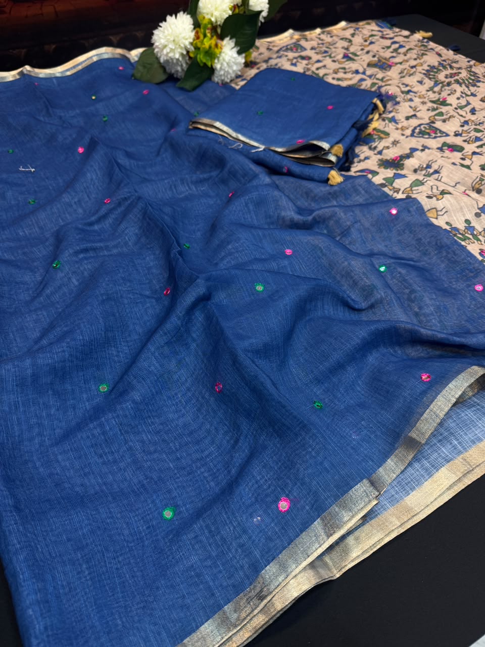 Mina Linen | Printed Saree | MLP07 - Sri Sakthi Pugazh Tex - Linen
