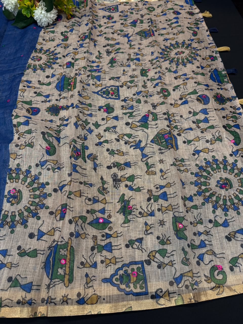 Mina Linen | Printed Saree | MLP07 - Sri Sakthi Pugazh Tex - Linen