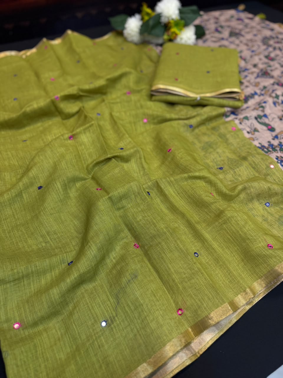 Mina Linen | Printed Saree | MLP08 - Sri Sakthi Pugazh Tex - Linen