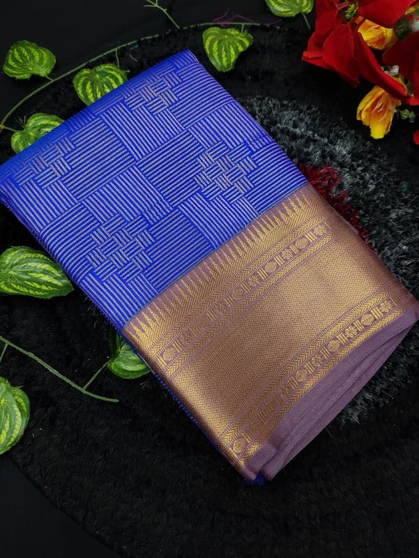 Muhurtham Semi Silk saree for women with elegant traditional design and rich semi silk fabric suitable for weddings bridal wear and festive occasions, Front View Image