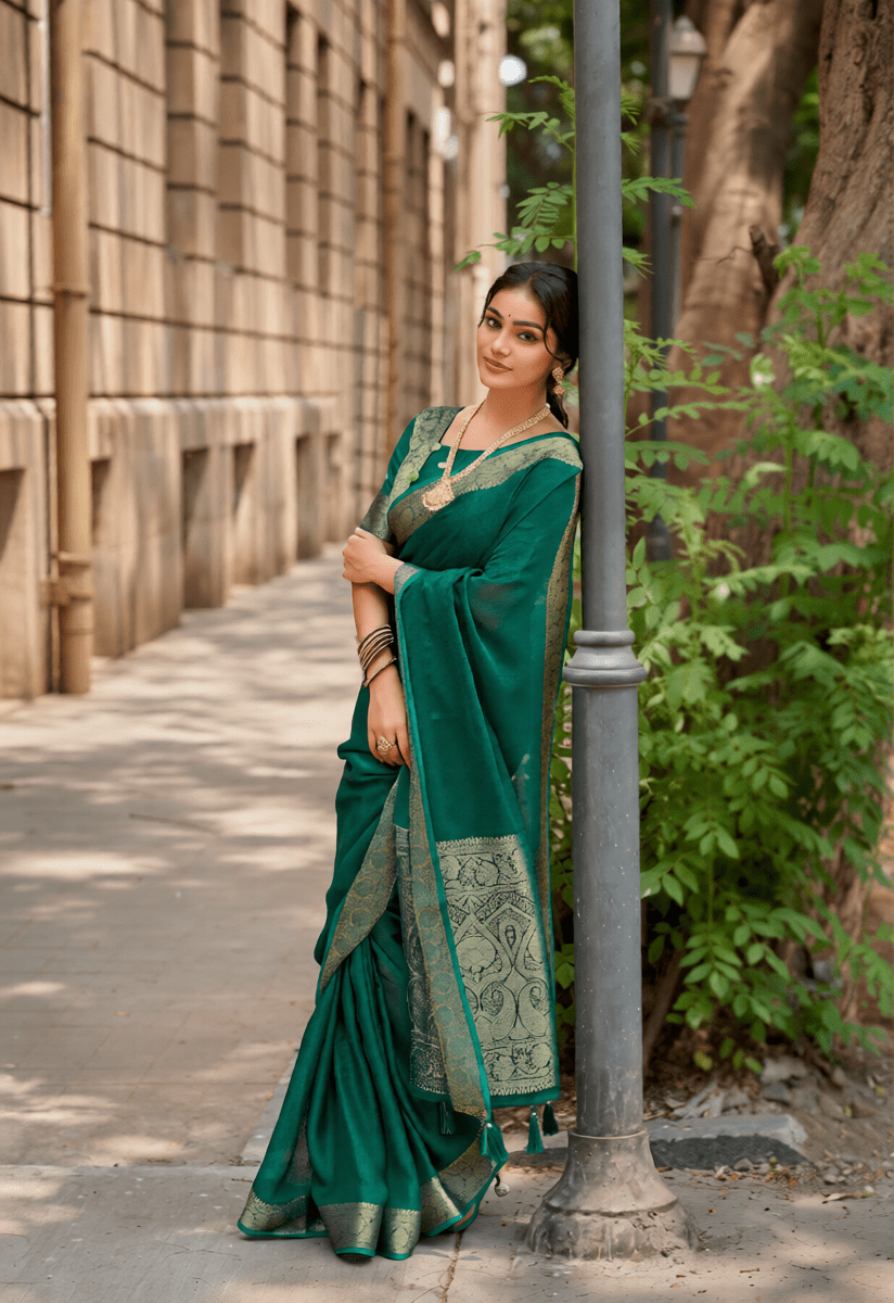 Mysore Silk Inspired Saree for |Party & Festive Wear| MYP03 - Sri Sakthi Pugazh Tex - Mysore Silk