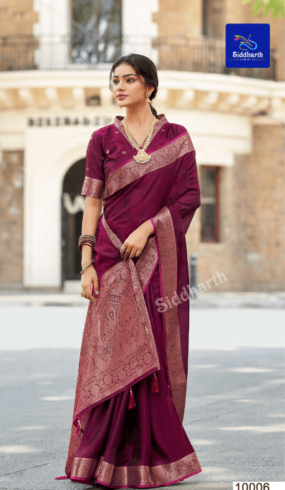 Mysore Silk Inspired Saree for |Party & Festive Wear| MYP09 - Sri Sakthi Pugazh Tex - Mysore Silk