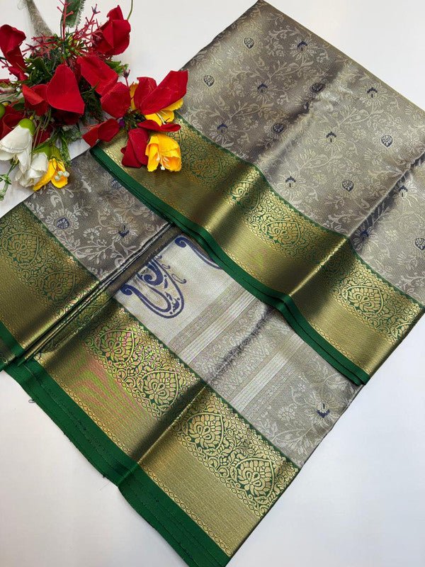 Offer Saree with elegant zari work for festive occasions