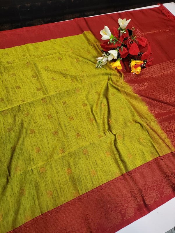 Offer Slub Silk Saree with elegant Zari work for wedding wear