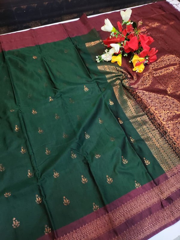 Offer Slub Silk Saree with elegant Zari work for wedding wear