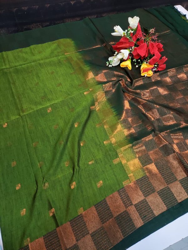 Offer Slub Silk Saree with elegant Zari work for wedding wear