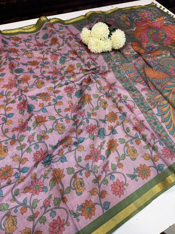 Paper Fancy Saree in Fancy Fabric with Zari Print for Party Wear
