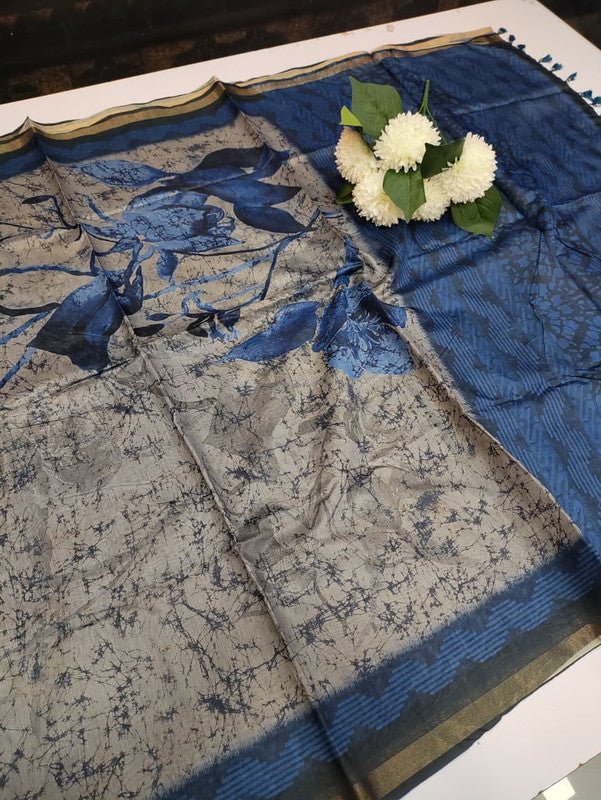 Paper Fancy Saree in Fancy Fabric with Zari Print for Party Wear