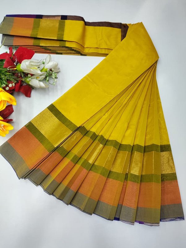 Plain Cotton Saree | Zari Border | PNC33 - Sri Sakthi Pugazh Tex PNC33 - Cotton