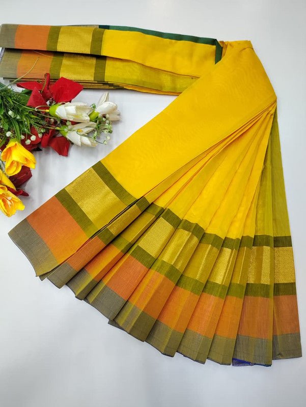 Plain Cotton Saree | Zari Border | PNC33 - Sri Sakthi Pugazh Tex PNC33 - Cotton