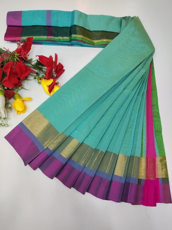 Plain Cotton Saree | Zari Border | PNC06 - Sri Sakthi Pugazh Tex PNC06 - Cotton