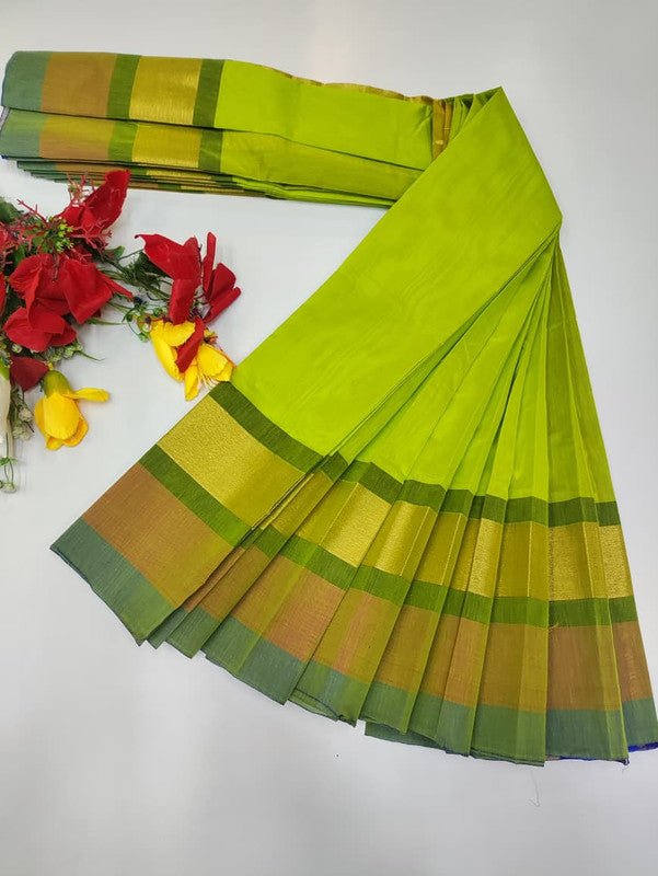 Plain Cotton Saree | Zari Border | PNC08 - Sri Sakthi Pugazh Tex PNC08 - Cotton