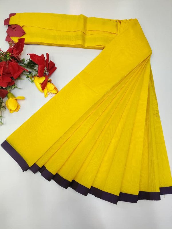Plain Cotton Saree | Zari Border | PNC09 - Sri Sakthi Pugazh Tex PNC09 - Cotton