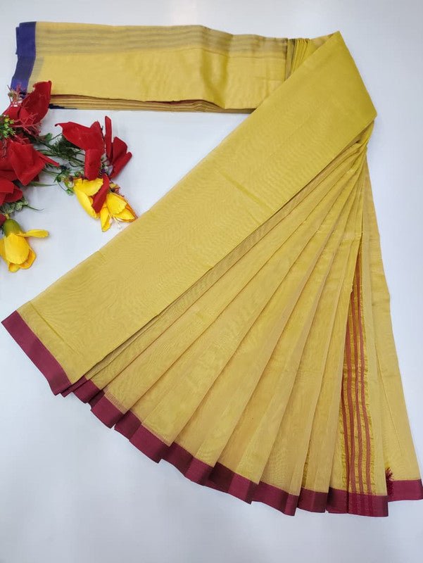 Plain Cotton Saree | Zari Border | PNC10 - Sri Sakthi Pugazh Tex PNC11 - Cotton
