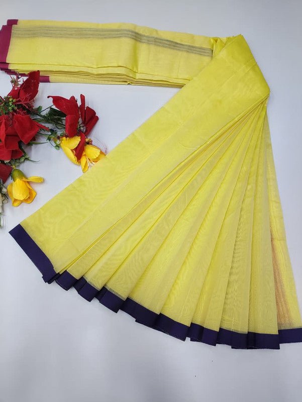 Plain Cotton Saree | Zari Border | PNC21 - Sri Sakthi Pugazh Tex PNC21 - Cotton