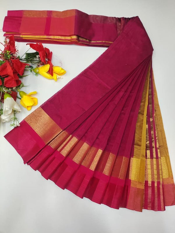 Plain Cotton Saree | Zari Border | PNC26 - Sri Sakthi Pugazh Tex PNC26 - Cotton
