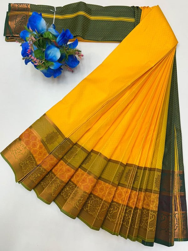 Premium Poontamil Soft Silk Saree with Jacquard Blouse for Festival Wear