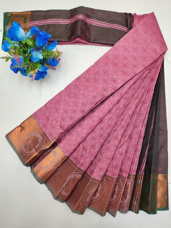 Premium Poontamil Soft Silk Saree with Jacquard Blouse for Festival Wear